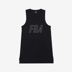 Fila Regular Pit Big Logo less - Naisten Poolopaita - Mustat | FI-32723